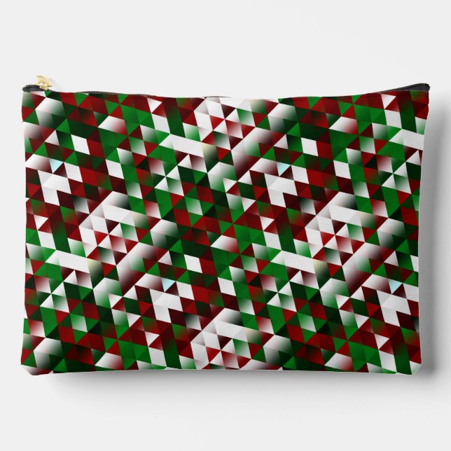 Red and Green Triangles  Accessory Pouch (Front)