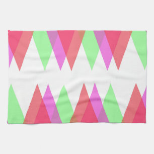 Red and green triangles tea towel