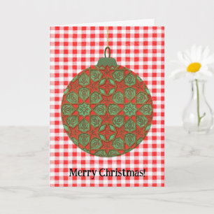 Red and Green Vintage Style Christmas Card
