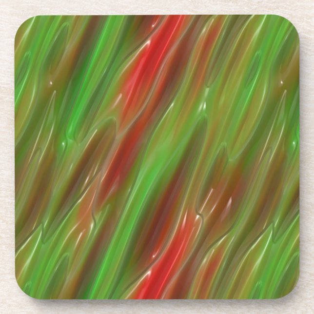 Red and Green Vinyl Coaster (Front)
