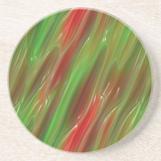 Red and Green Vinyl Coaster (Front)