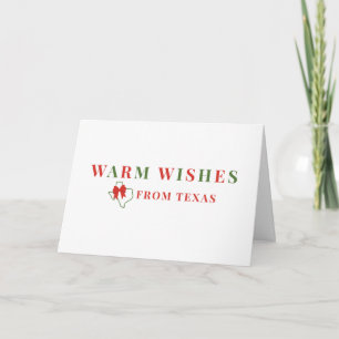 Red and Green Warm Wishes From Texas Card