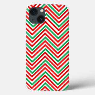 Red and Green Zig-Zag iPhone 13 Case