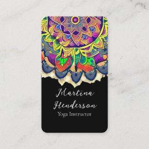 Red and Greens Mandala Business Card