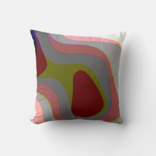 Red And Grey 310 Abstract Art - Retro Vintage Cushion