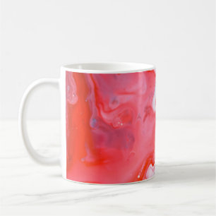 Red and grey abstract painting coffee mug