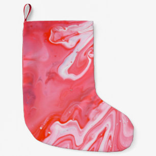 Red and grey abstract painting small christmas stocking