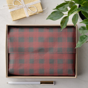 Red and Grey Buffalo Plaid Tissue Paper