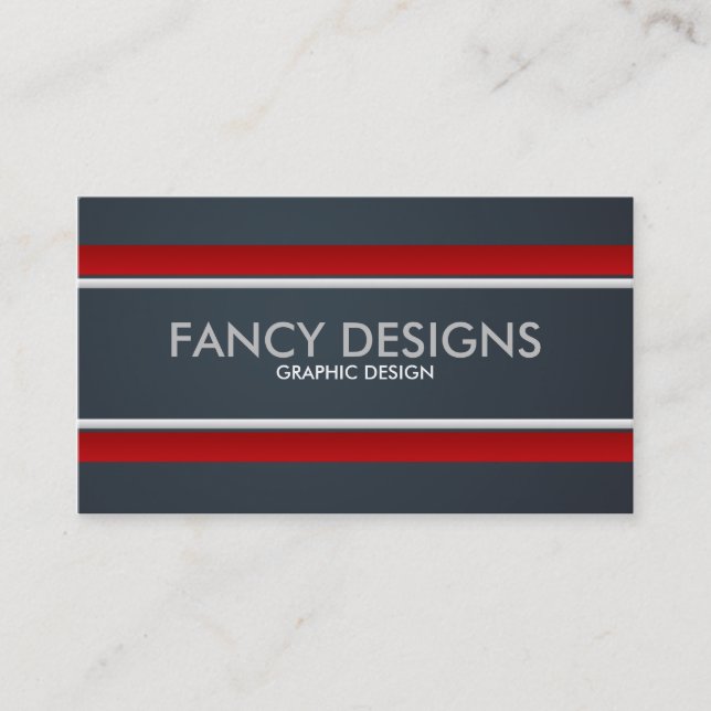 Red and Grey Business Card (Front)