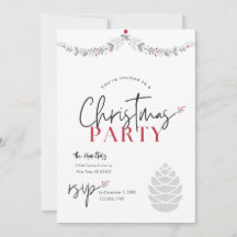 Red and Grey Calligraphy Christmas Party