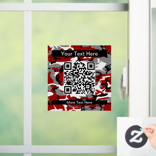 Red and Grey Camo, Camouflage, Military, Army Window Cling