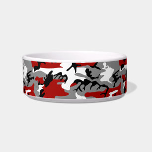 Red and Grey Camouflage, Military, Army Bowl