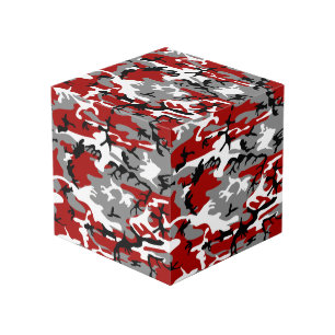 Red and Grey Camouflage, Military, Army Cube
