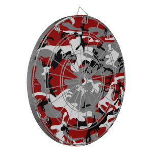 Red and Grey Camouflage, Military, Army Dartboard