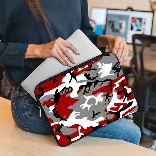 Red and Grey Camouflage, Military, Army Laptop Sleeve