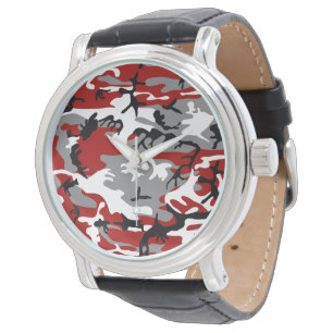 Red and Grey Camouflage, Military, Army Watch