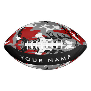 Red and Grey Camouflage Your name Personalise American Football