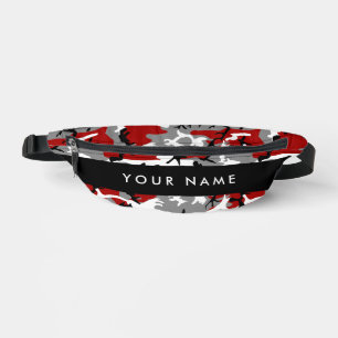 Red and Grey Camouflage Your name Personalise Bum Bags