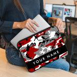 Red and Grey Camouflage Your name Personalise Laptop Sleeve<br><div class="desc">Elegant,  stylish and sophisticated camouflage pattern in red and grey colour. Modern and trendy gift,  perfect for the military lover in your life. Personalise by adding your name,  nickname,  monogram or initials.</div>