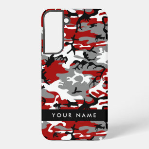 Red and Grey Camouflage Your name Personalise Samsung Galaxy Case