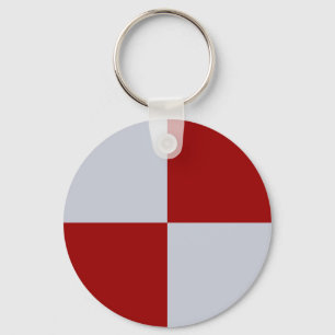 Red and Grey Chequered Rectangles Keychain
