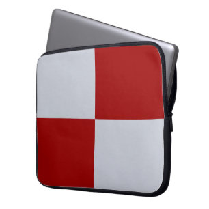 Red and Grey Chequered Rectangles Laptop Sleeve