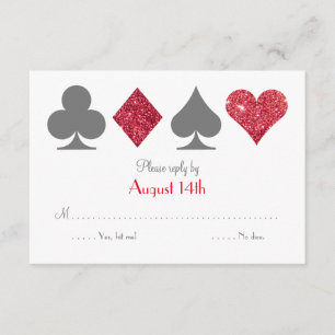 Red and Grey Destiny Las Vegas Faux Glitter RSVP