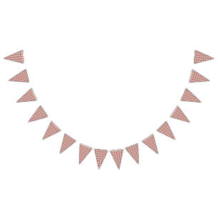 Red and grey farm style plaid bunting