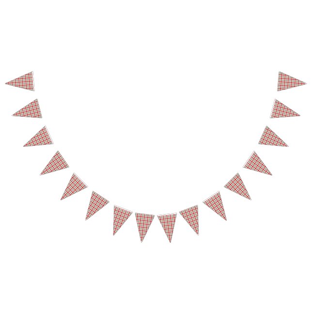 Red and grey farm style plaid bunting  (All)