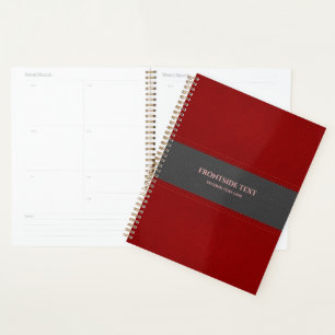 Red and grey faux leather Planner
