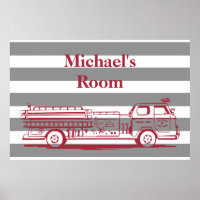 Red and Grey Fire truck custom