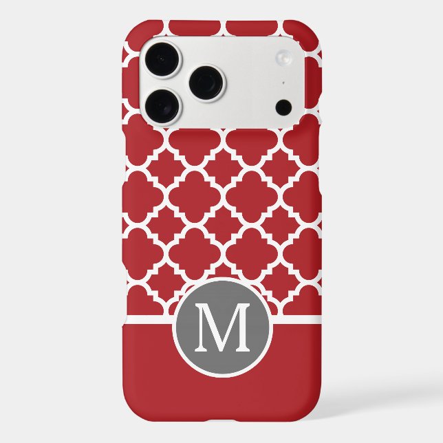 Red and Grey Geometric Pattern Monogram (Back)