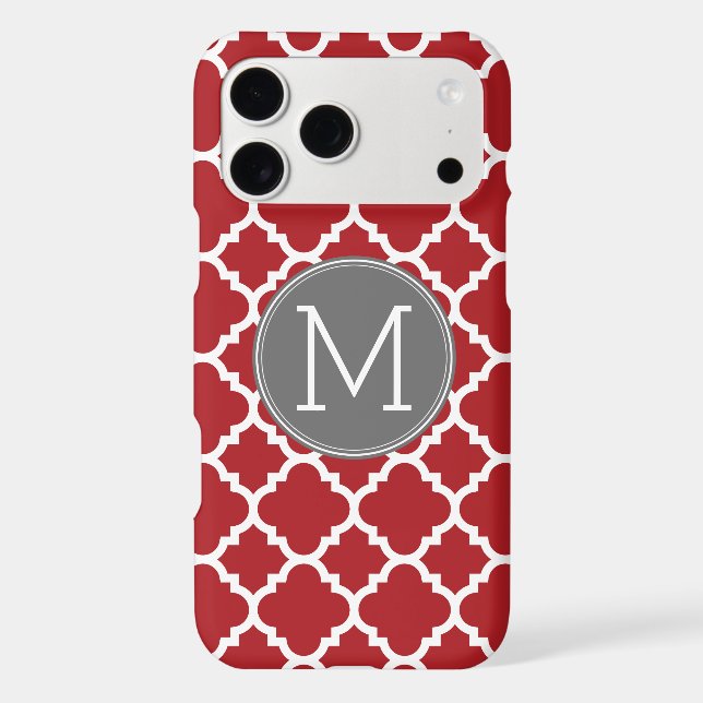 Red and Grey Geometric Pattern Monogram (Back)
