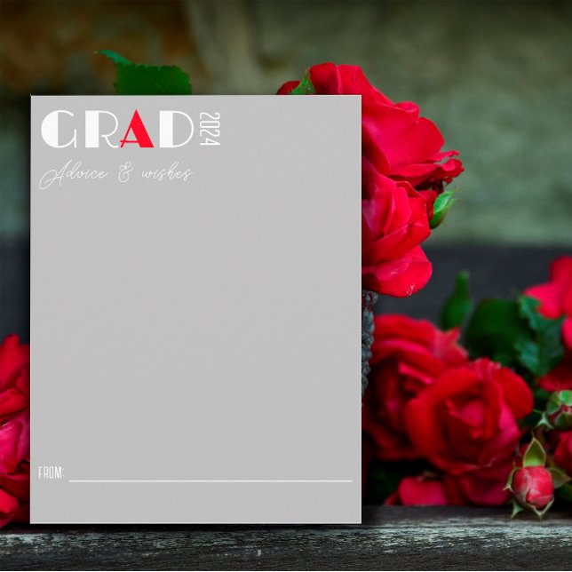 Red and Grey Graduation  Enclosure Card (Creator Uploaded)