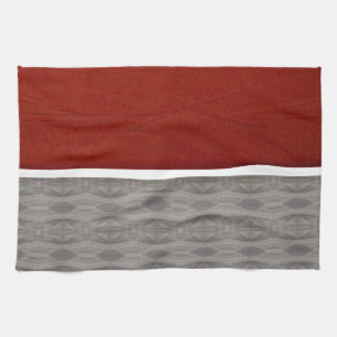 Red And Grey Graphic Tea Towel