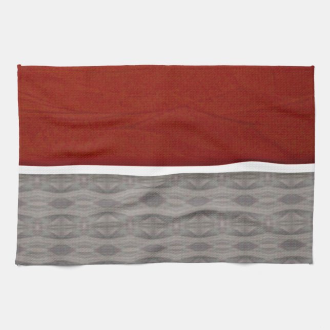 Red And Grey Graphic Tea Towel (Horizontal)