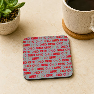 Red and Grey Ohio Coaster