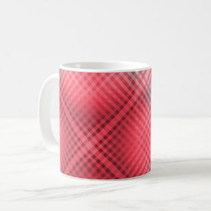 Red and grey plaid grunge coffee mug