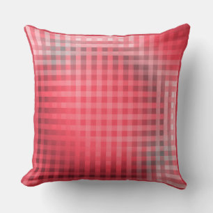 Red and grey plaid grunge cushion