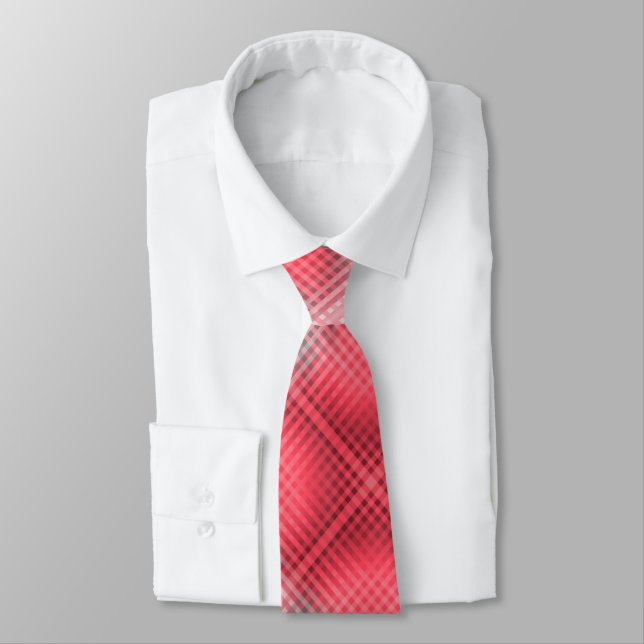 Red and grey plaid grunge  tie (Tied)