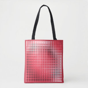 Red and grey plaid grunge  tote bag