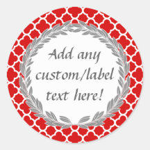 Red and Grey Pretty Custom Canning Jar Craft Label