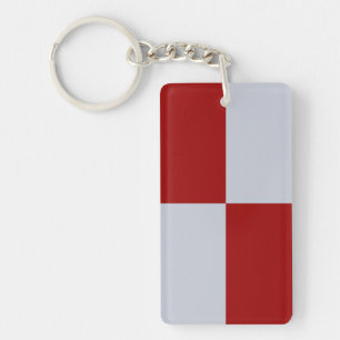 Red and Grey Rectangles Acrylic Keychain