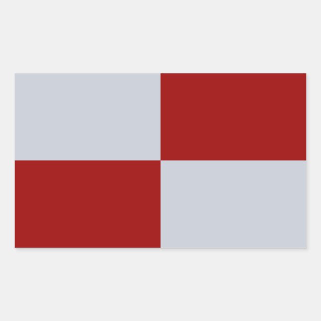 Red and Grey Rectangles Rectangular Sticker (Front)