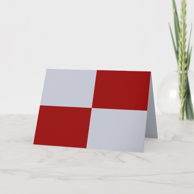 Red and Grey Rectangles Thank You Card (Front)