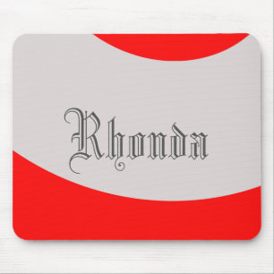 Red and Grey swoop Mouse Mat