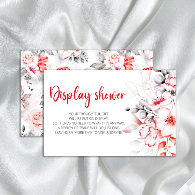 Red and Grey Watercolor Flowers Display shower Stationery (Creator Uploaded)