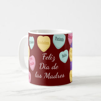 Red and Hearts Custom Message | Mothers day Latina Coffee Mug
