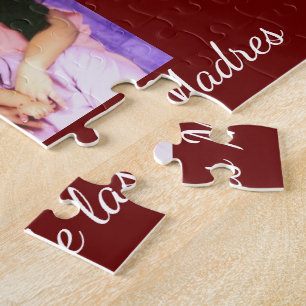 Red and Hearts Custom Message   Mothers day Latina Jigsaw Puzzle