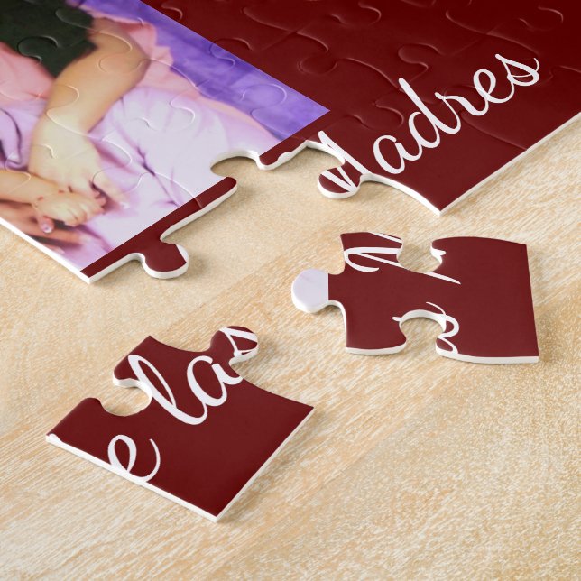 Red and Hearts Custom Message | Mothers day Latina Jigsaw Puzzle (Side)